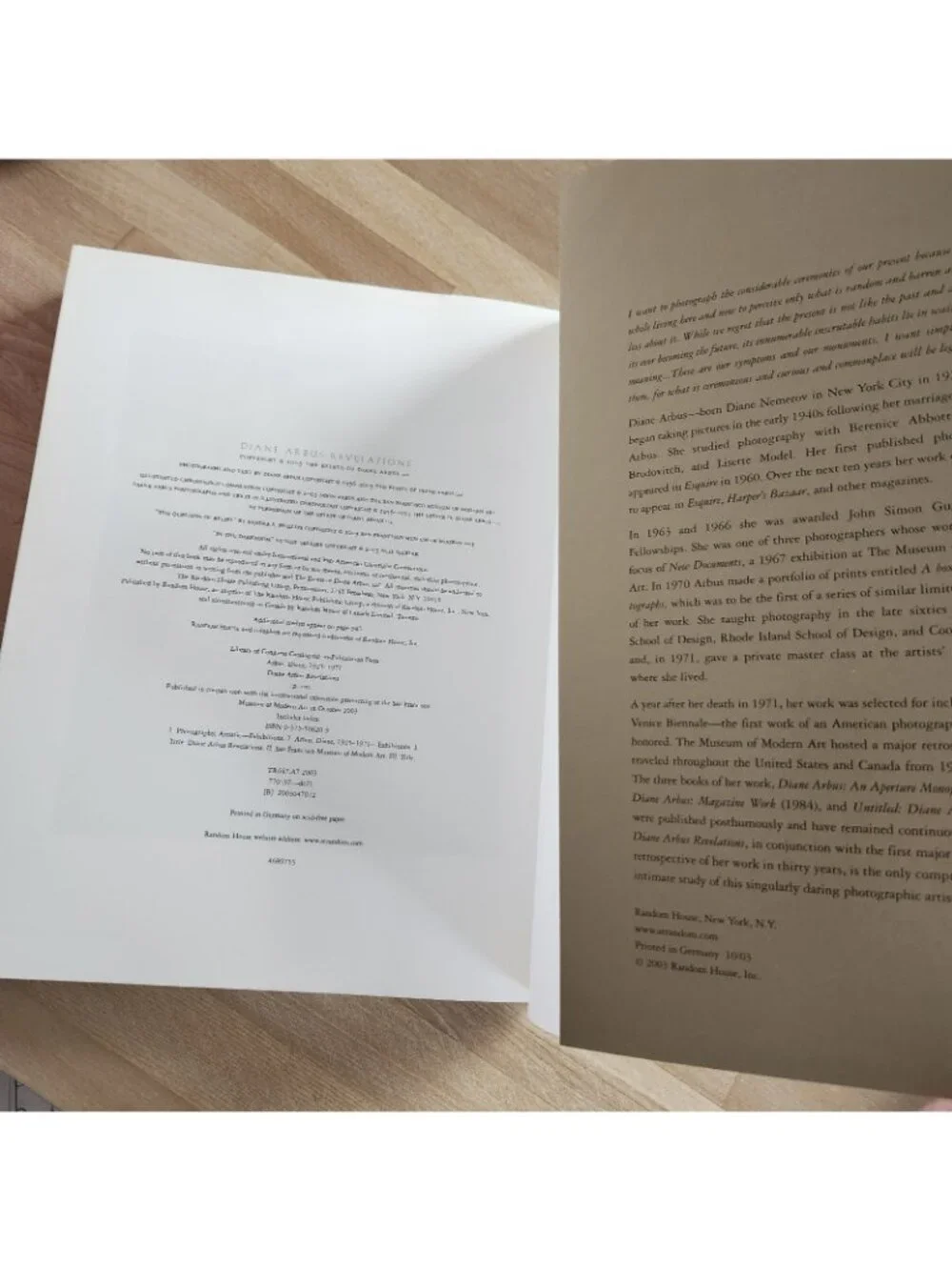 Diane Arbus Revelations - Photographs Large Format Art Book 2003 First Edition